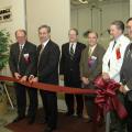 Pictured at the ribbon cutting ceremony, from left, are Dr. Gregg Boring, interim CVM dean; Russell Gaines, donor; Dr. Colin Scanes, CVM vice president for research and graduate studies; Dr. Lee Tyner, director of the Animal Health Center; Dr. Dan Cantwell, chief of diagnostic imaging services; and Dr. Robert Cooper, associate dean for academic affairs.