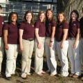 Two undergraduate student teams from Mississippi State University with an interest in muscle foods placed first and second in the recent American Meat Science Association Intercollegiate Quiz Bowl. Participants included, from left, Jonathan Greene of Birmingham, Tribetta Spires of Jackson, Jenny Heath of Memphis, and alternate Becca Stiles of West Helena, Ark.; team coach and muscle foods graduate student Shollie Behrends; and Megan Bullard of Southaven; Emily Irwin of Carrollton, and Joe Buntyn of Union. P