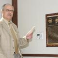 Mississippi State University professor in plant and soil sciences Jac Varco commends the anhydrous ammonia research conducted by professors in the 1930s and 1940s, which changed the face of agriculture and contributed to the formation of the state's first Fortune 500 company, the Mississippi Chemical Corp. (Photo by Scott Corey)