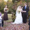 Natural materials , such as autumn leaves and leafy branches, are an inexpensive and environmentally friendly way to decorate for a wedding.