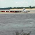 Mississippi farmers are counting on barges such as this one near the Port of Greenville on Wednesday, July 25, 2012, to continue accessing river ports to load and unload farm products. (Photo by MSU Delta Research and Extension Center/Rebekah Ray)