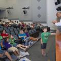 NASA associate administrator for education and former astronaut Leland Melvin spoke to Mississippi 4-H Summer of Innovation participants at a Stennis Space Center event on July 30, 2012. (Photo courtesy of NASA)